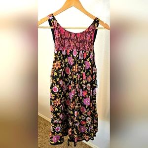 Free People, XS, black with colorful wildflowers